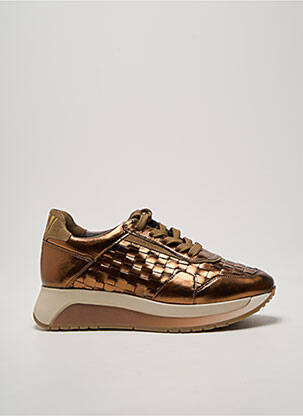 Adidași țesătură satinată toc de 4 la 6 cm maro SOFTWAVES femme