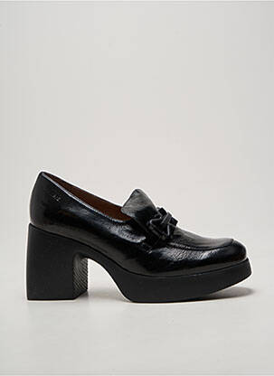 Mocasini țesătură satinată toc de 7 la 9 cm negru WONDERS femeie
