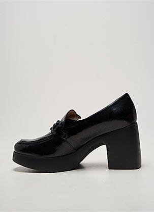 Mocasini țesătură satinată toc de 7 la 9 cm negru WONDERS femeie