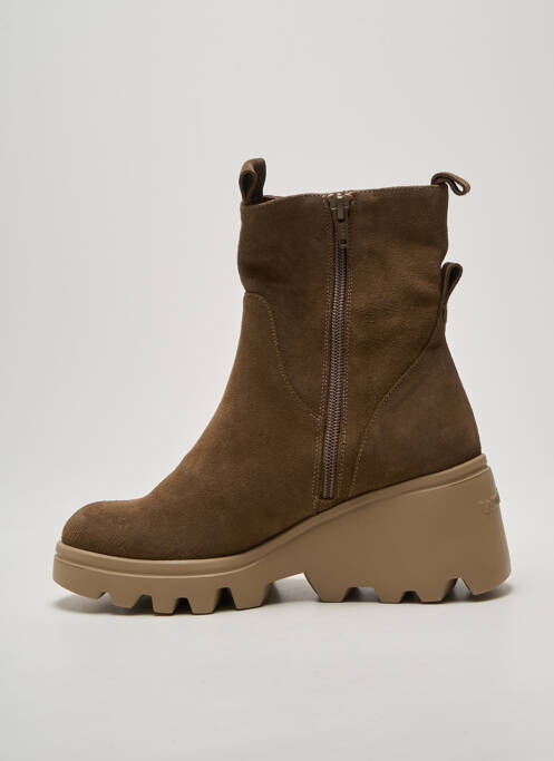 Botine/ghete vârf rotund toc de 4 la 6 cm maro WONDERS femme