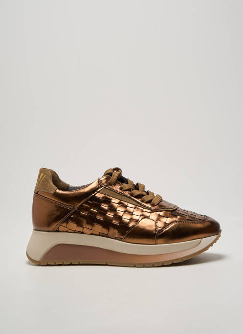 Adidași țesătură satinată toc de 4 la 6 cm maro SOFTWAVES femme