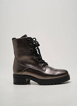 Botine/ghete închidere cu fermoar și șireturi toc de 4 la 6 cm argintiu GABOR femme