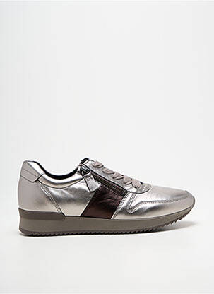 Adidași închidere cu fermoar și șireturi toc plat până la 3 cm argintiu GABOR femme