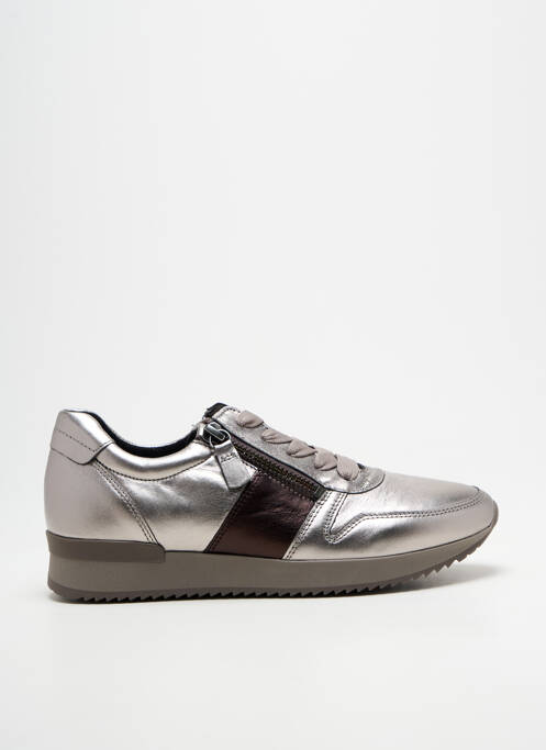 Adidași închidere cu fermoar și șireturi toc plat până la 3 cm argintiu GABOR femme