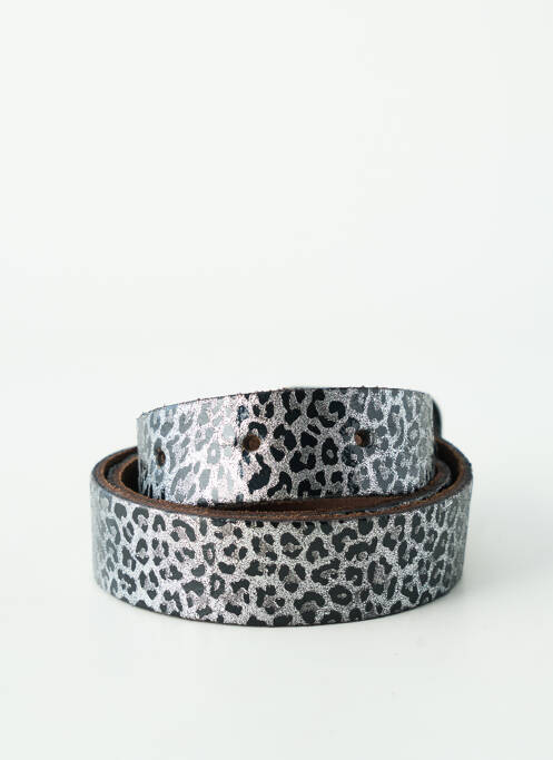 Curea efect material satinat gri YOLETE femme