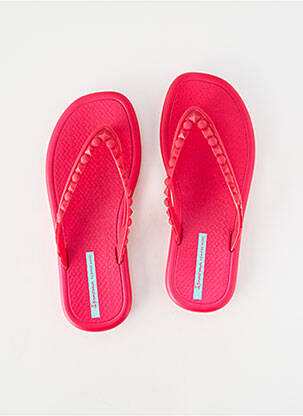 Șlapi material neted toc plat până la 3 cm roz IPANEMA femme