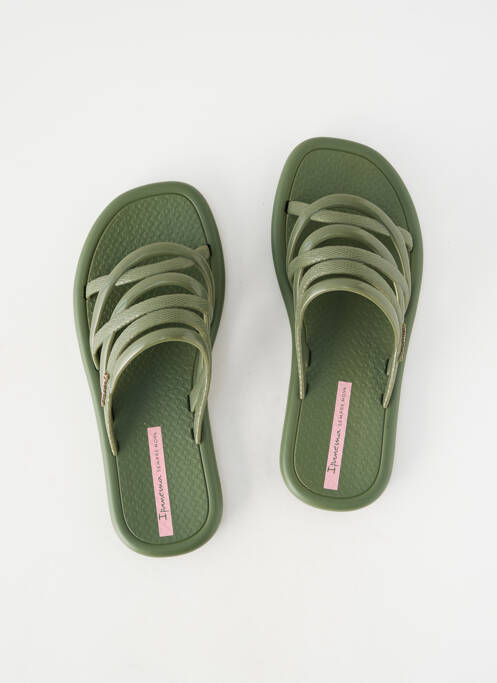 Mulete/saboți vârf deschis toc plat până la 3 cm verde IPANEMA femme