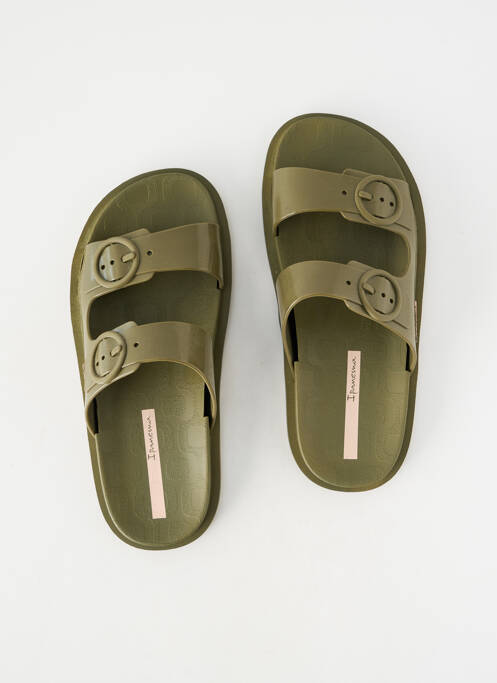 Mulete/saboți vârf deschis toc plat până la 3 cm verde IPANEMA femme