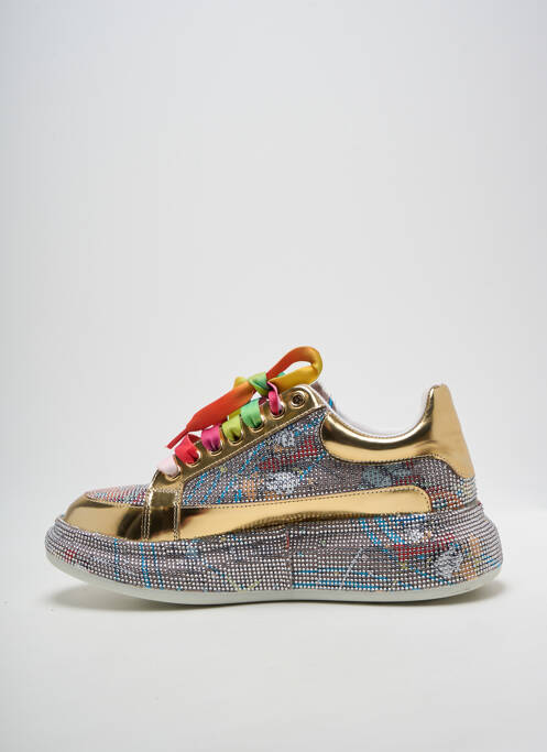 Adidași țesătură satinată toc de 4 la 6 cm auriu EXÉ femme