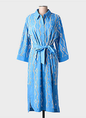 Rochie midi mâneci lungi mâneci lungi albastru SUNCOO femeie