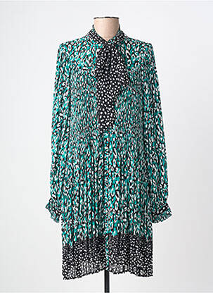 Rochie midi croială fluidă mâneci lungi verde SUNCOO femme