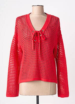 Pulover croială cambrată mâneci lungi roșu LIU JO femme