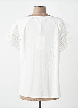 Tricou guler în v mâneci scurte alb KOCCA femeie