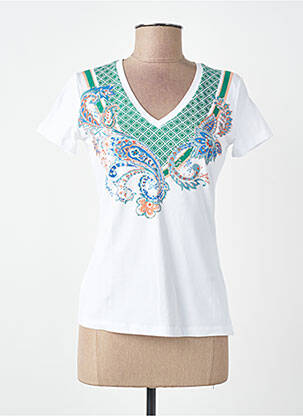 Tricou serigrafie cu strasuri mâneci scurte alb LIU JO femme