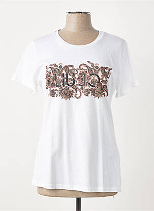 Tricou serigrafie cu strasuri mâneci scurte alb LIU JO femme