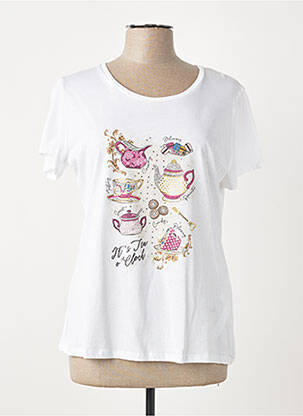 Tricou serigrafie cu strasuri mâneci lungi alb LIU JO femme