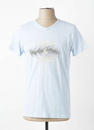 Tricou croială cambrată mâneci scurte albastru MCS homme