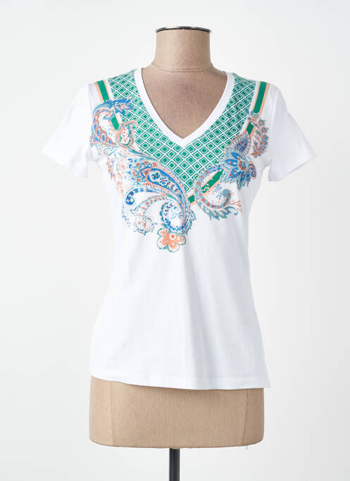 Tricou serigrafie cu strasuri mâneci scurte alb LIU JO femme