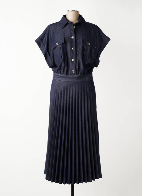 Rochie lungă mâneci scurte mâneci scurte albastru KOCCA femme