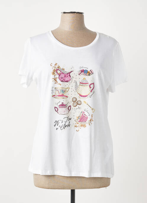 Tricou serigrafie cu strasuri mâneci lungi alb LIU JO femme