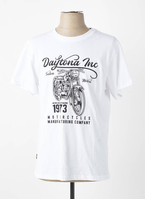 Tricou elasticitate mâneci scurte alb DAYTONA homme