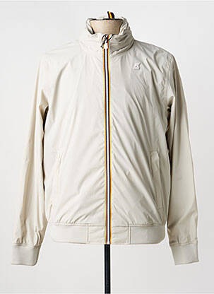 Jachetă vânt finisaj interior căptușeală satinată cu glugă bej KWAY homme