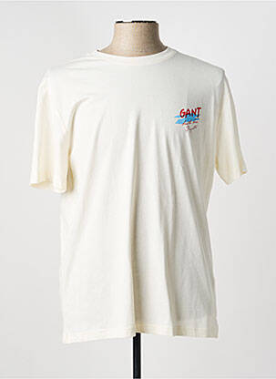 Tricou elasticitate mâneci scurte bej GANT homme