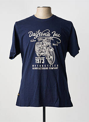 Tricou croială cambrată mâneci scurte albastru DAYTONA bărbat