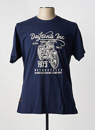 Tricou croială cambrată mâneci scurte albastru DAYTONA homme
