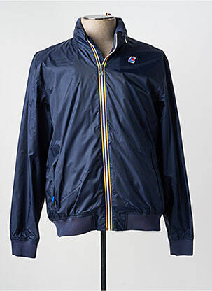 Jachetă vânt finisaj interior căptușeală satinată cu glugă albastru KWAY homme