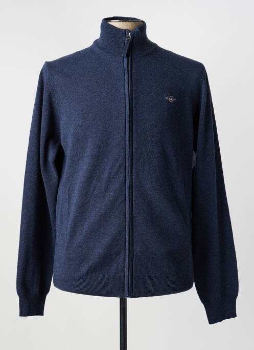 Vestă cu mâneci lungi țesătură melanj albastru GANT homme