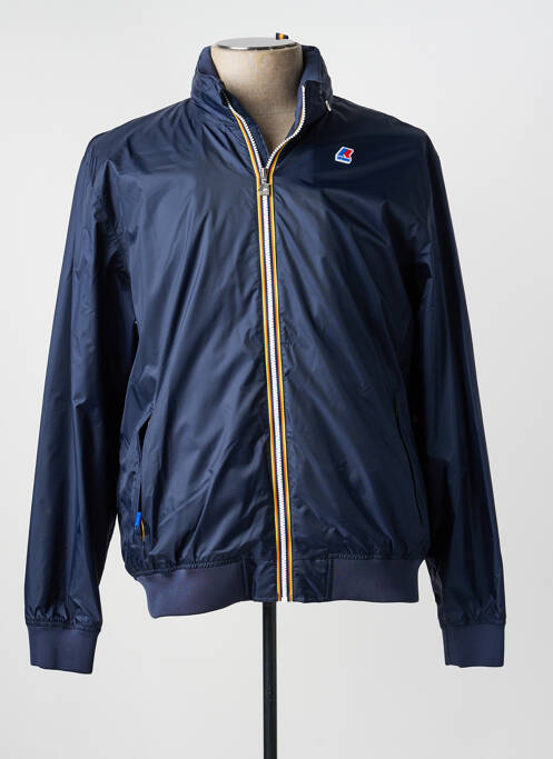 Jachetă vânt finisaj interior căptușeală satinată cu glugă albastru KWAY homme