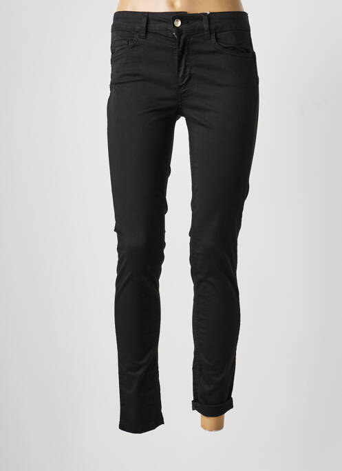 Pantalon slim țesătură poplin mărime normală negru LIU JO femme