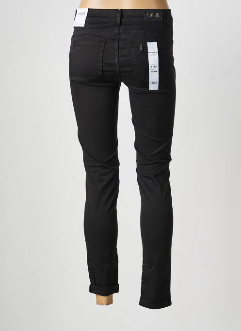 Pantalon slim țesătură poplin mărime normală negru LIU JO femme