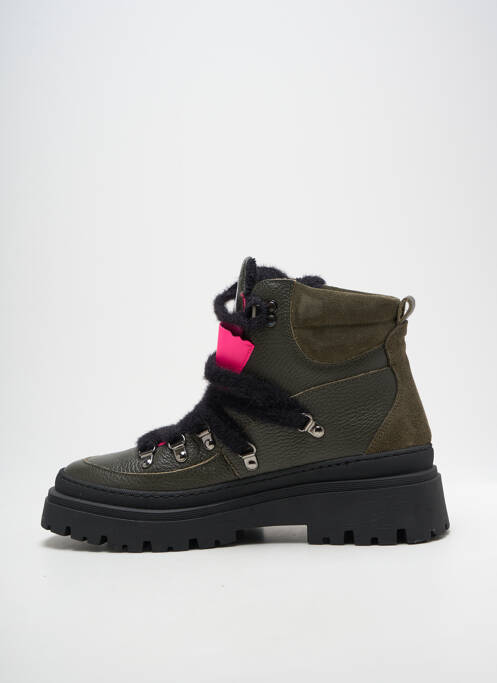 Botine/ghete material neted toc de 4 la 6 cm verde MELINE femme