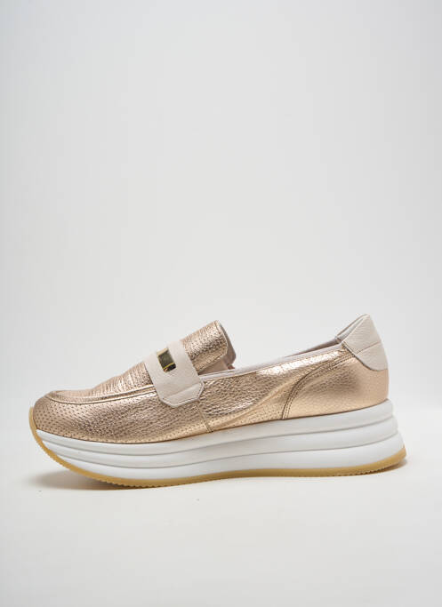 Mocasini țesătură satinată toc de 4 la 6 cm auriu DORKING femme