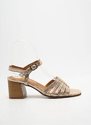 Sandale/pantofi decupați închidere cu bride toc de 4 la 6 cm auriu ALIWELL femme