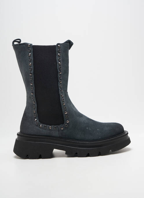 Botine/ghete țesătură satinată toc de 4 la 6 cm gri REGARD femme