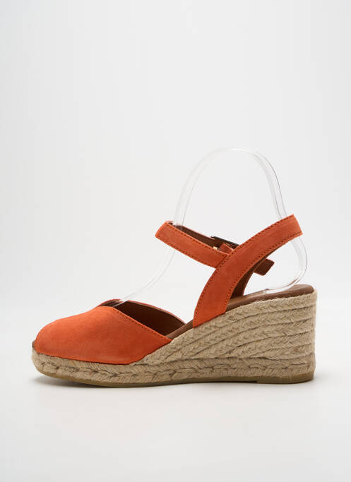 Espadrile închidere cu bride toc de 7 la 9 cm portocaliu LA MAISON DE L'ESPADRILLE femme