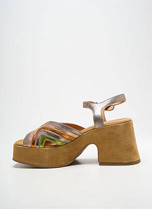 Sandale/pantofi decupați semi compensat toc de 7 la 9 cm auriu MINKA DESIGN femeie