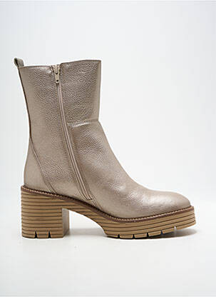 Botine/ghete material neted toc de 7 la 9 cm auriu SOFTWAVES femeie