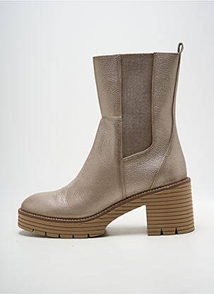 Botine/ghete material neted toc de 7 la 9 cm auriu SOFTWAVES femeie