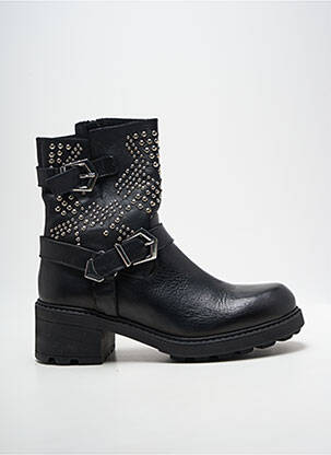 Botine/ghete material neted toc de 4 la 6 cm negru COCO ET ABRICOT femeie