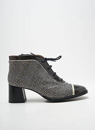 Botine/ghete țesătură satinată toc de 4 la 6 cm gri NEMONIC femme