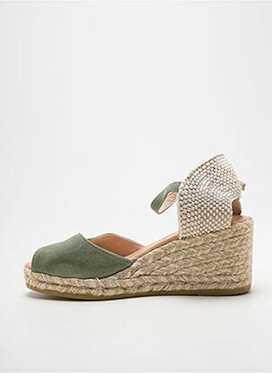 Espadrile închidere cu bride toc de 7 la 9 cm verde GAIMO femeie