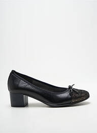 Pantofi cu toc țesătură satinată toc de 4 la 6 cm negru FOLIE'S femme