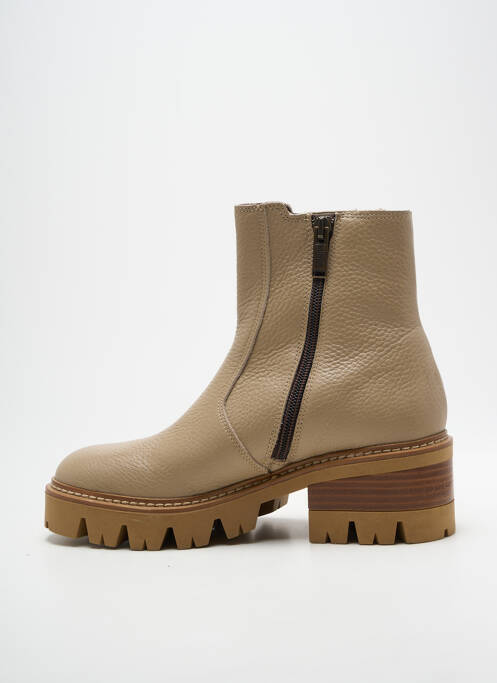 Botine/ghete toc mic toc de 4 la 6 cm bej MINKA DESIGN femme