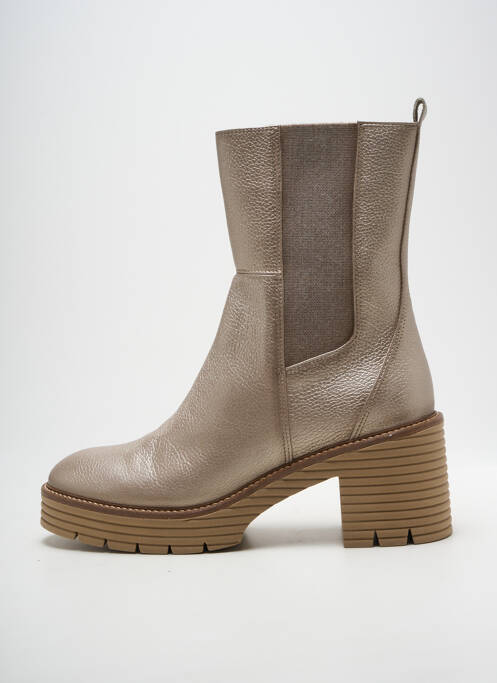 Botine/ghete material neted toc de 7 la 9 cm auriu SOFTWAVES femme