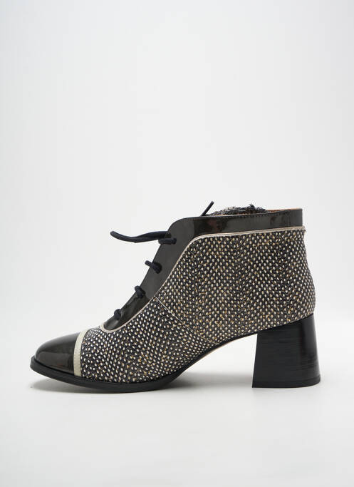 Botine/ghete țesătură satinată toc de 4 la 6 cm gri NEMONIC femme