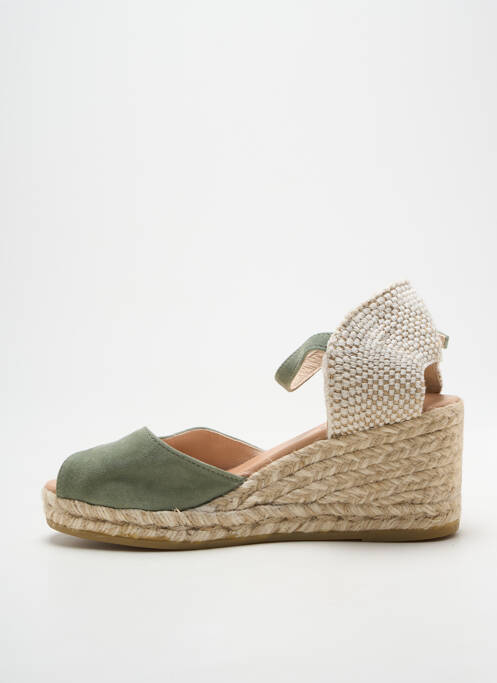 Espadrile închidere cu bride toc de 7 la 9 cm verde GAIMO femme